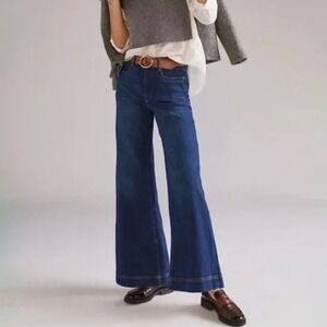 Maeve Anthropologie High Rise Wide Leg Jeans Medium Wash Blue Size 29